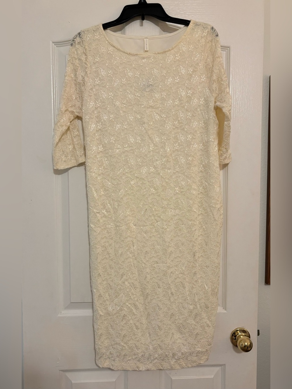 Pink blush Maternity Ivory Lace Shift Dress